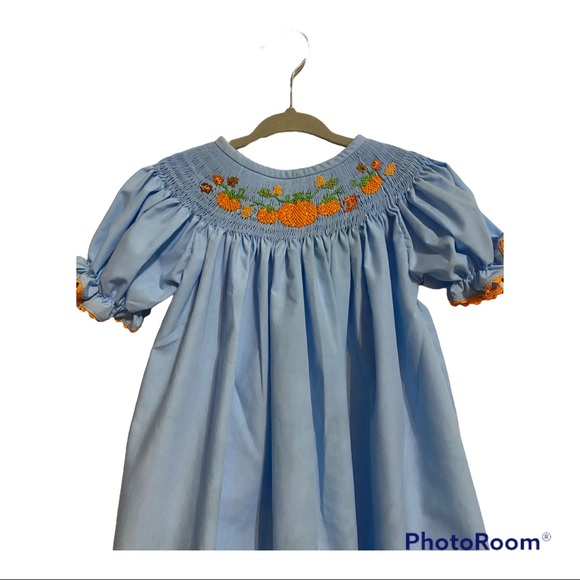 Smock Candy 18 Months Blue Pumpkin Patch Dress - Picture 2 of 3
